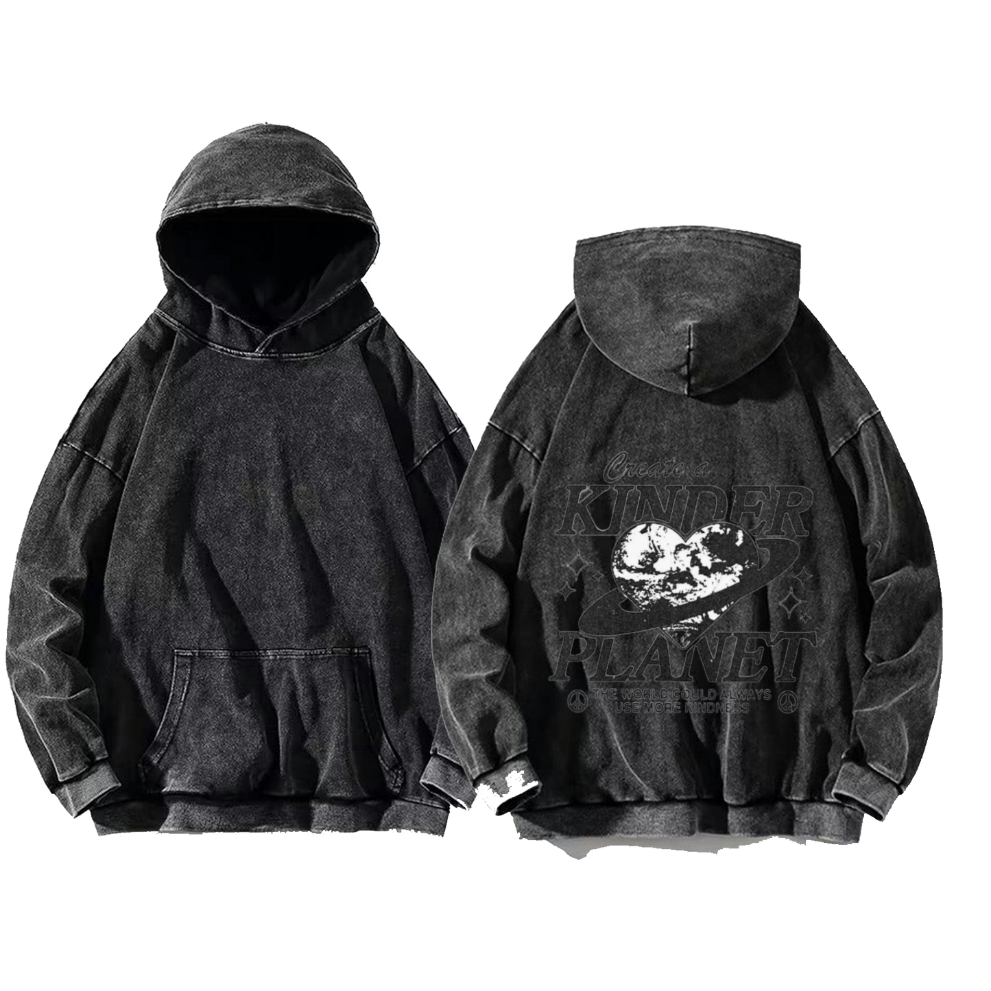 Create KINDER PLANET One Size hoodie Washed Back 25
