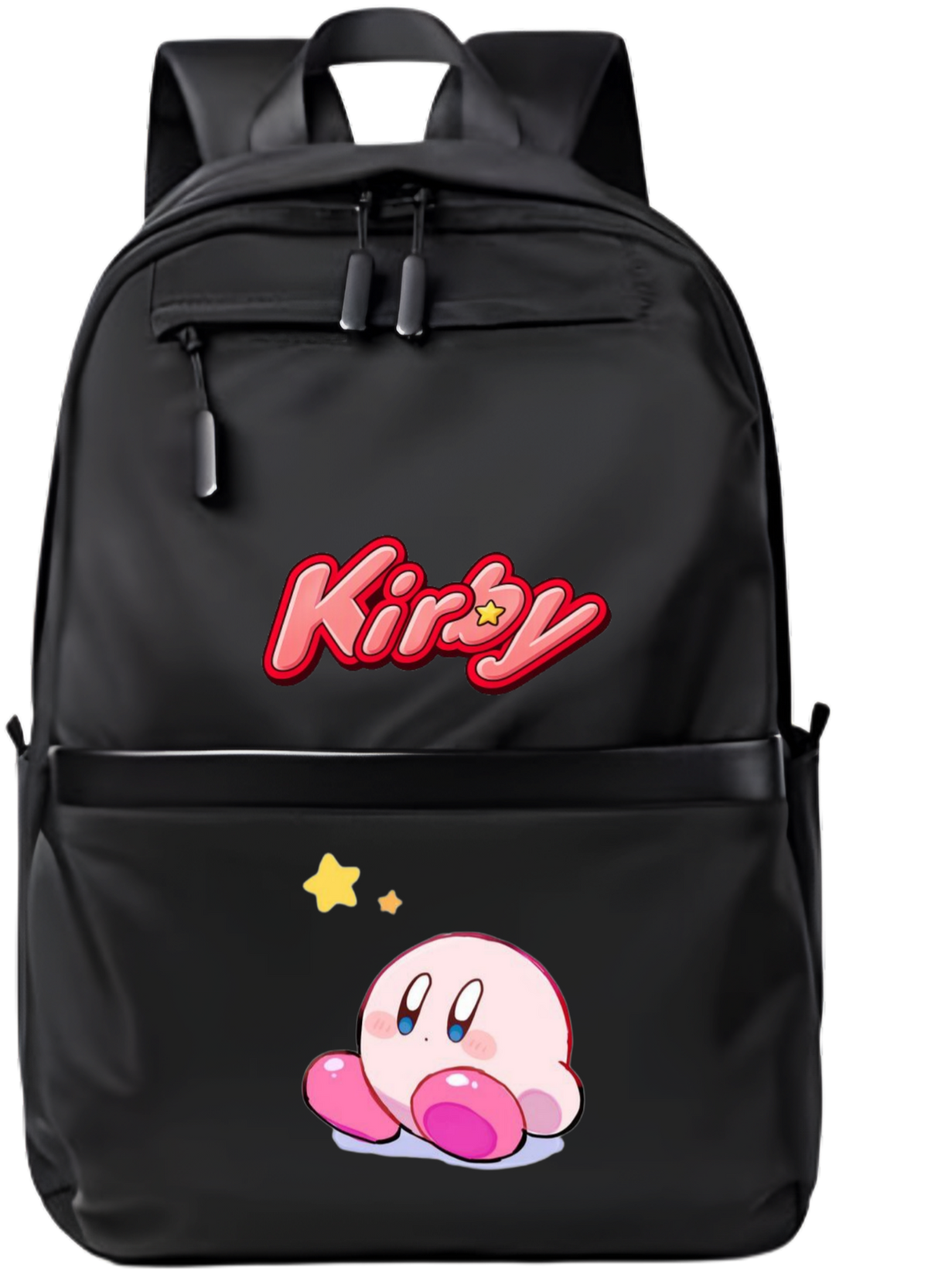 Kirby Backpack for Kids Teens, Cute Anime Cartoon Black School Bag, Casual Daypack Travel Bookbag for Boys and Girls 25