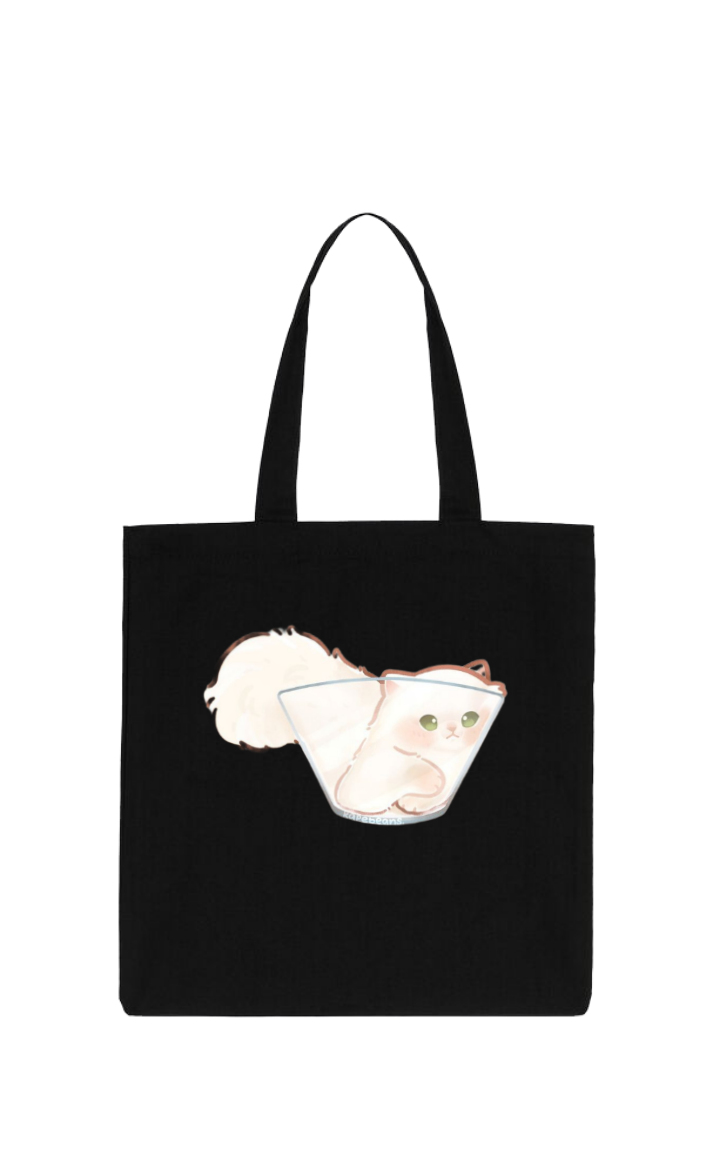 cat tote bag Black 25