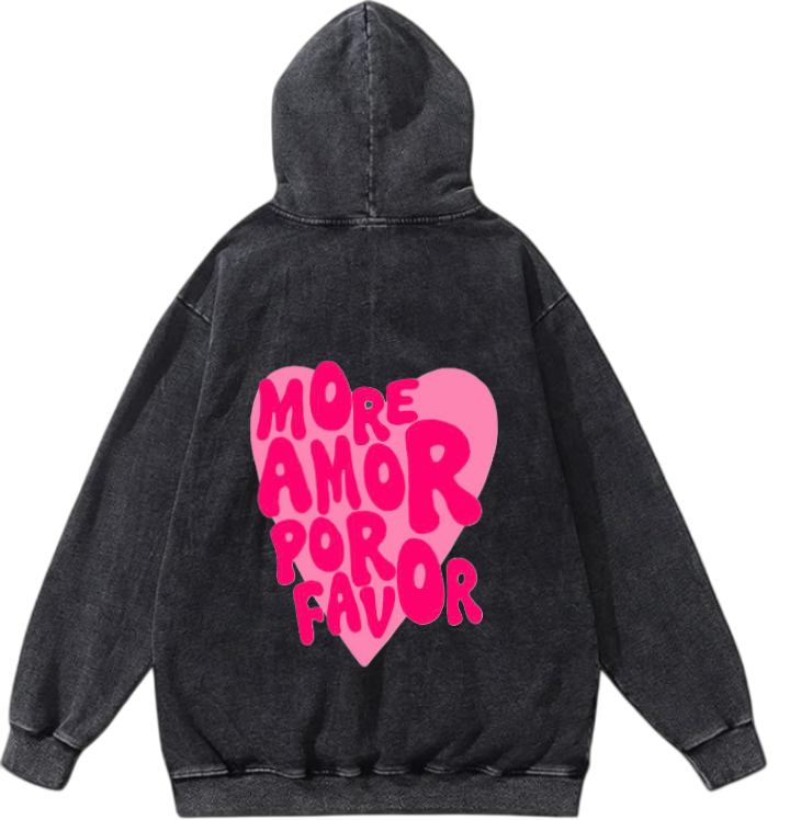 VaIentine coupIe Oversize Hoodie Washed gray Back 25