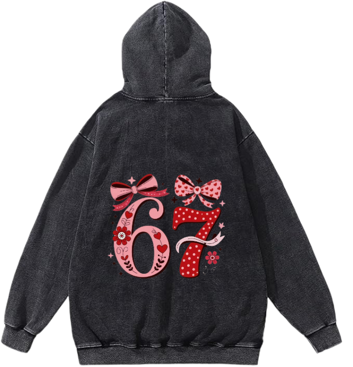 67 designs Oversize Hoodie Washed Back 25