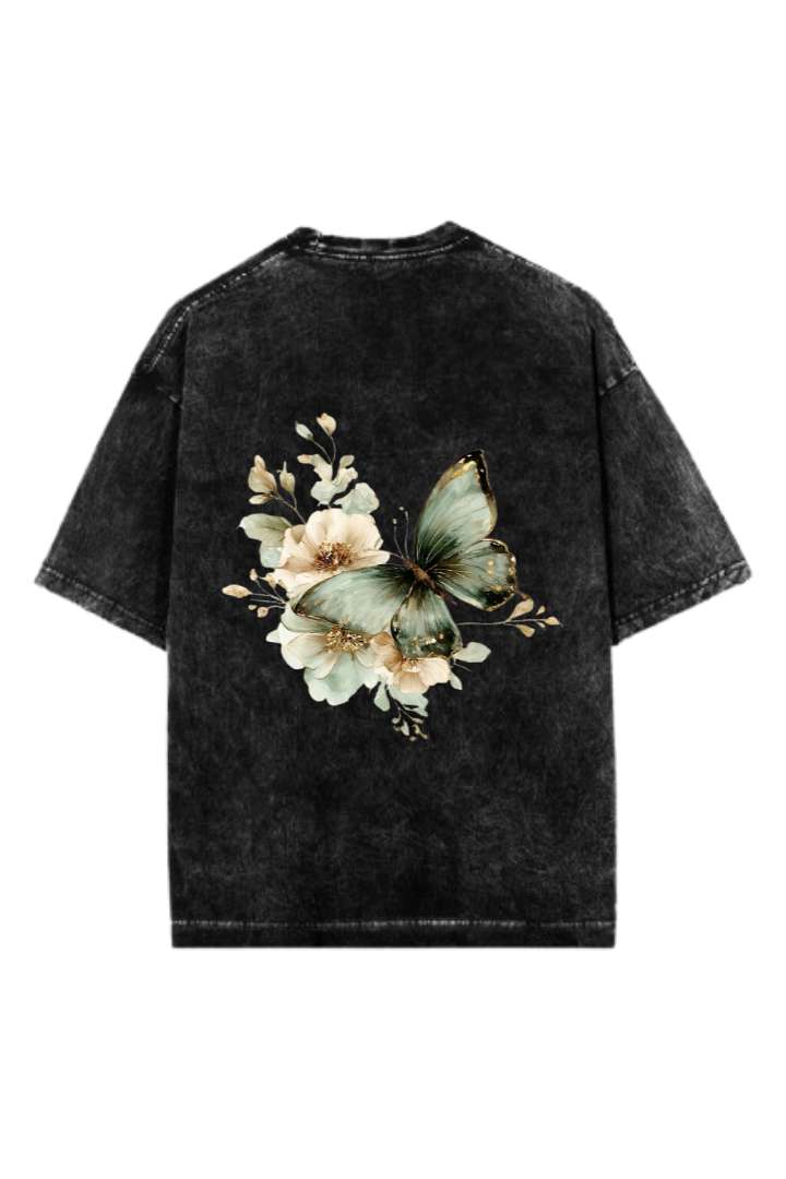 butterflies One Size t- shirt Washed Back 25