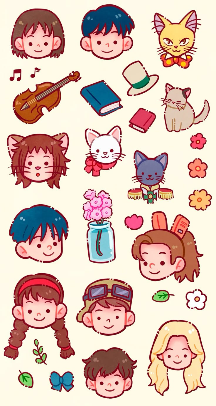 Studio Ghibli Retro Anime Characters Stickers Pack, Cute Cats and Classic Aesthetic Stickers for Journaling, Scrapbooking, Water Bottles, Laptop, and Planner Decals