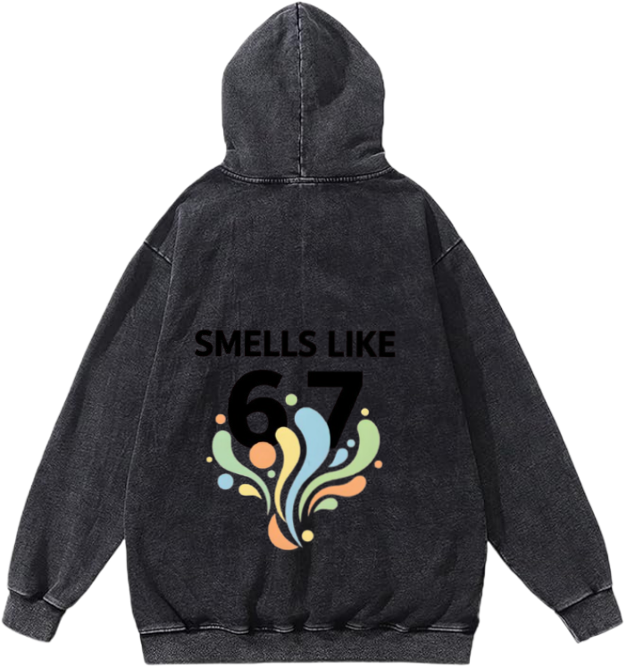 67 designs Oversize Hoodie Washed Back 26