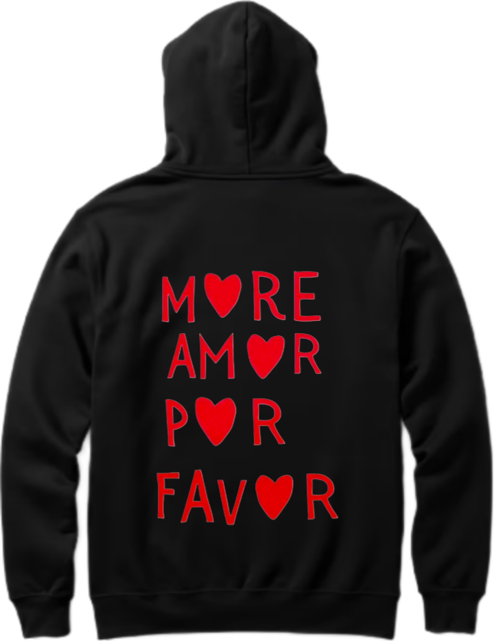 VaIentine coupIe Oversize Hoodie Black Back 26