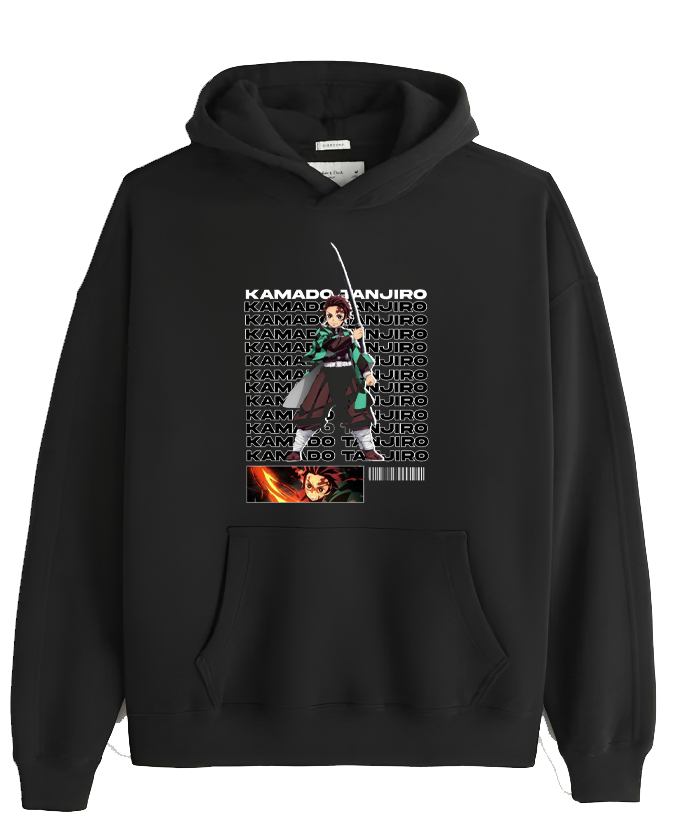 Anime Demon slayer nezuko tanjiro Oversize Hoodie Black 79