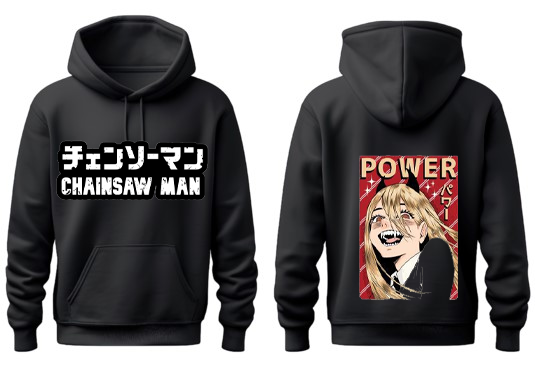 Chainsaw Man One Size hoodie Black Back 26
