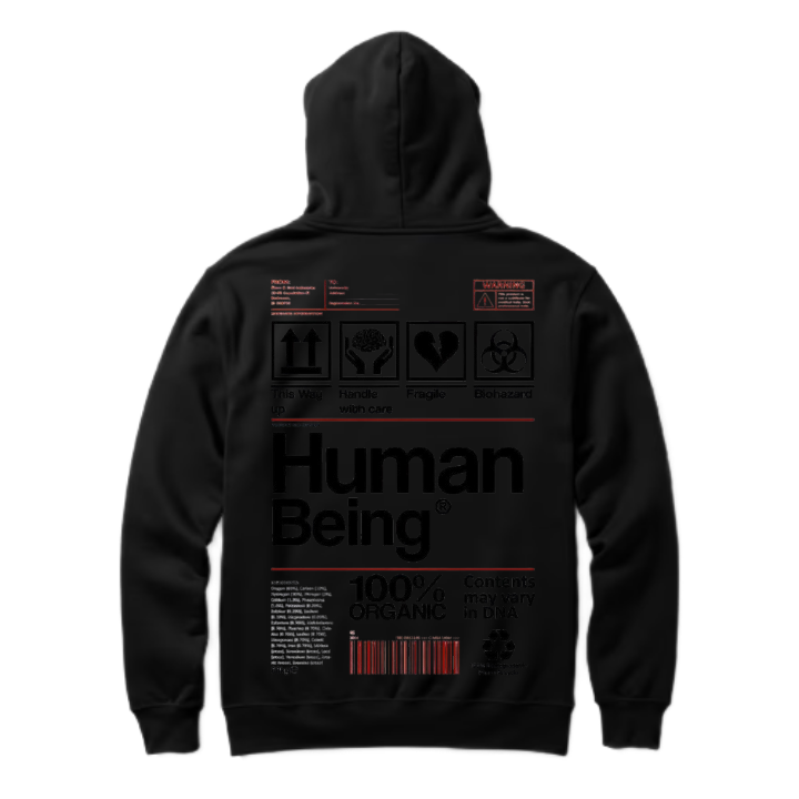 Human Being Back text oversize hoodie back 26
