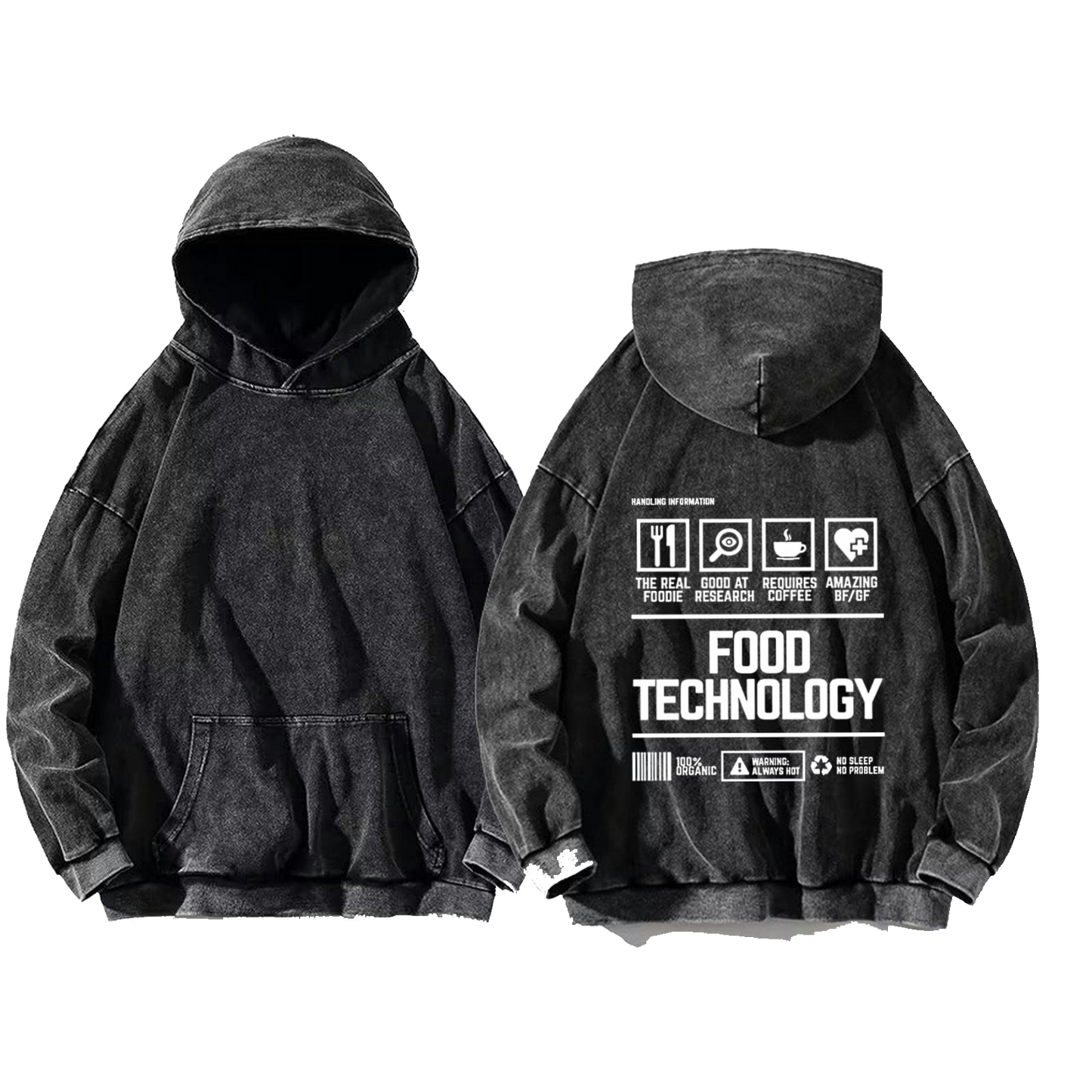 FOOD TECHNOLOGY oversize hoodie Washed back 128