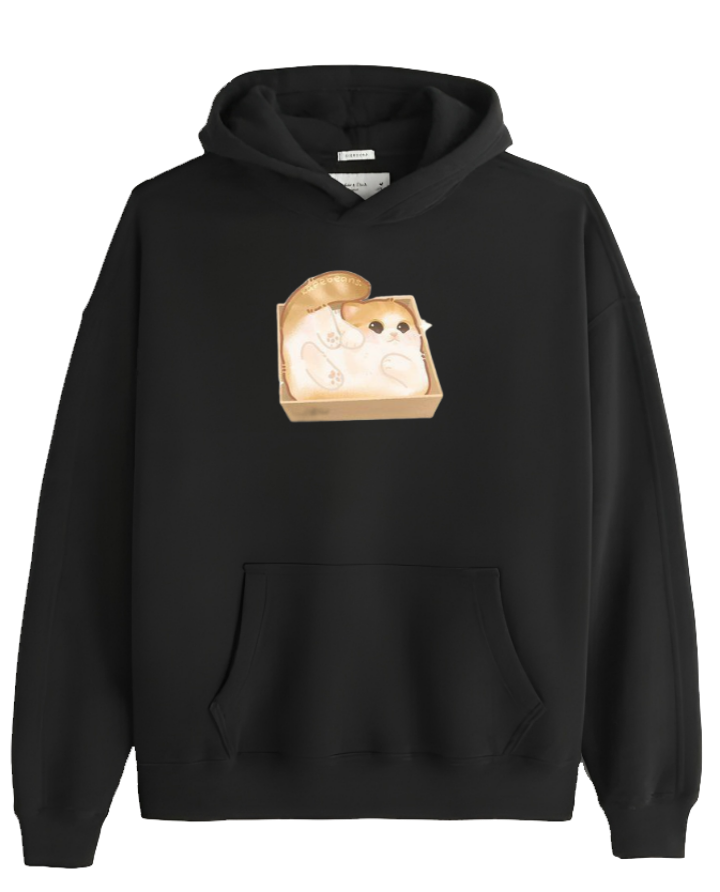 cat Oversize Hoodie Black 26