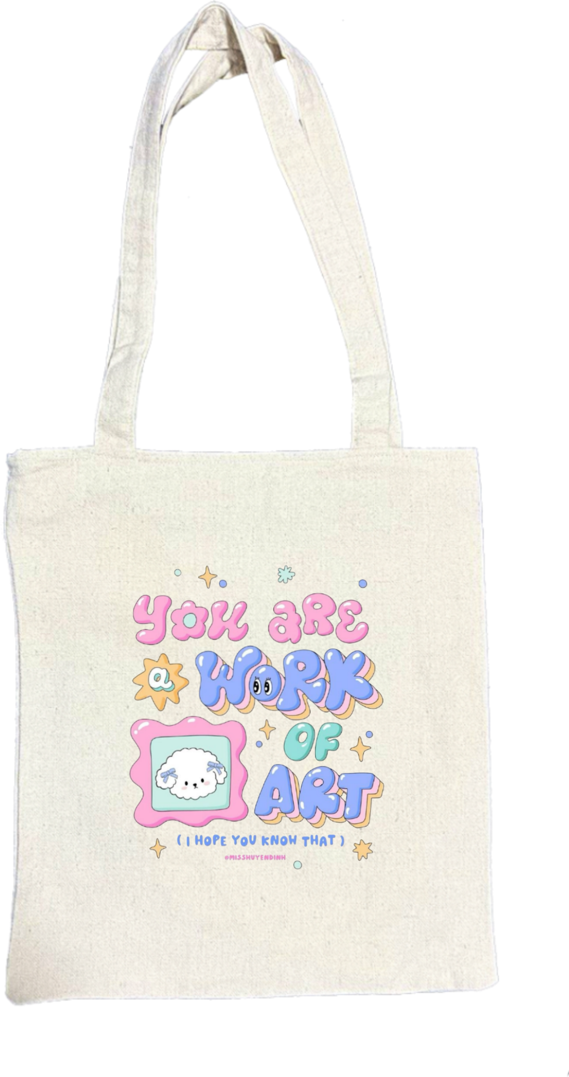 You ARE WORK a ART tote bag beige 166
