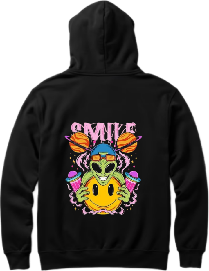 aliens Oversize Hoodie Back Black 20