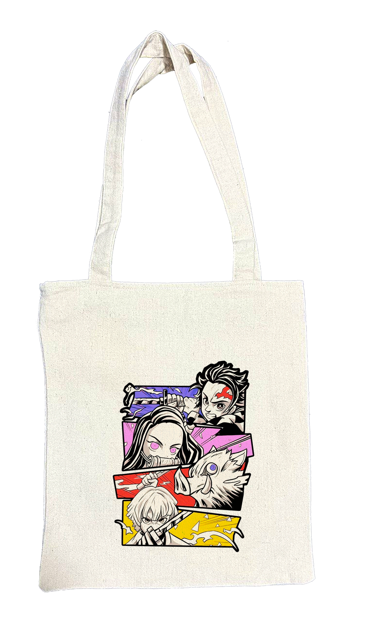 Anime Demon slayer nezuko tanjiro tote bag Beige 27