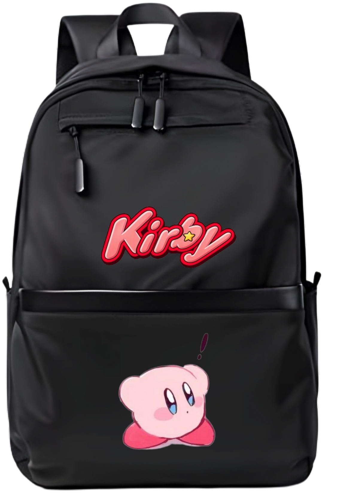 Kirby Backpack for Kids Teens, Cute Anime Cartoon Black School Bag, Casual Daypack Travel Bookbag for Boys and Girls 27