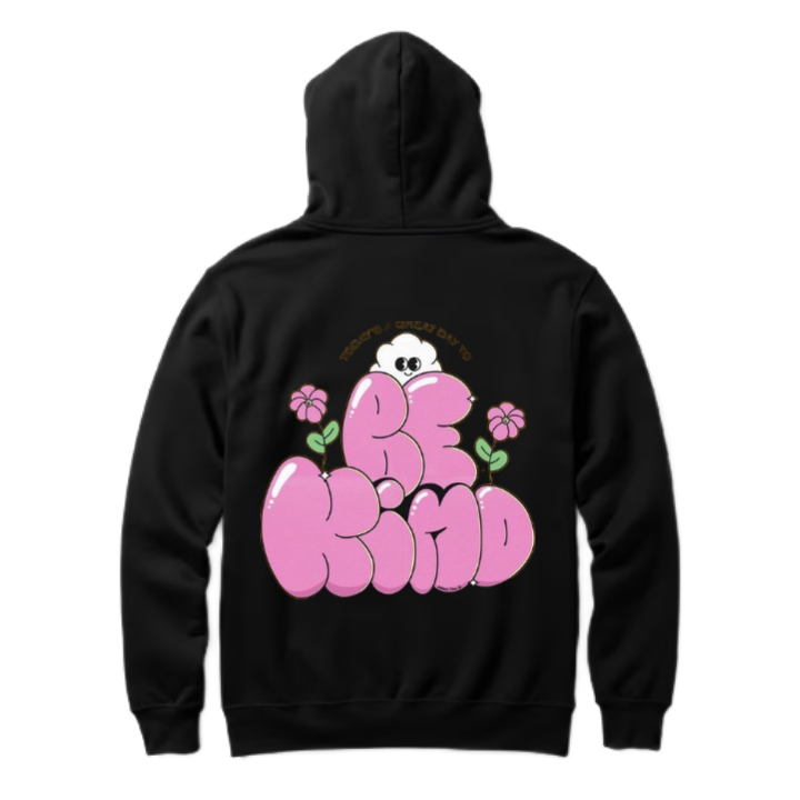 Be Kind One Size hoodie Black Back 27