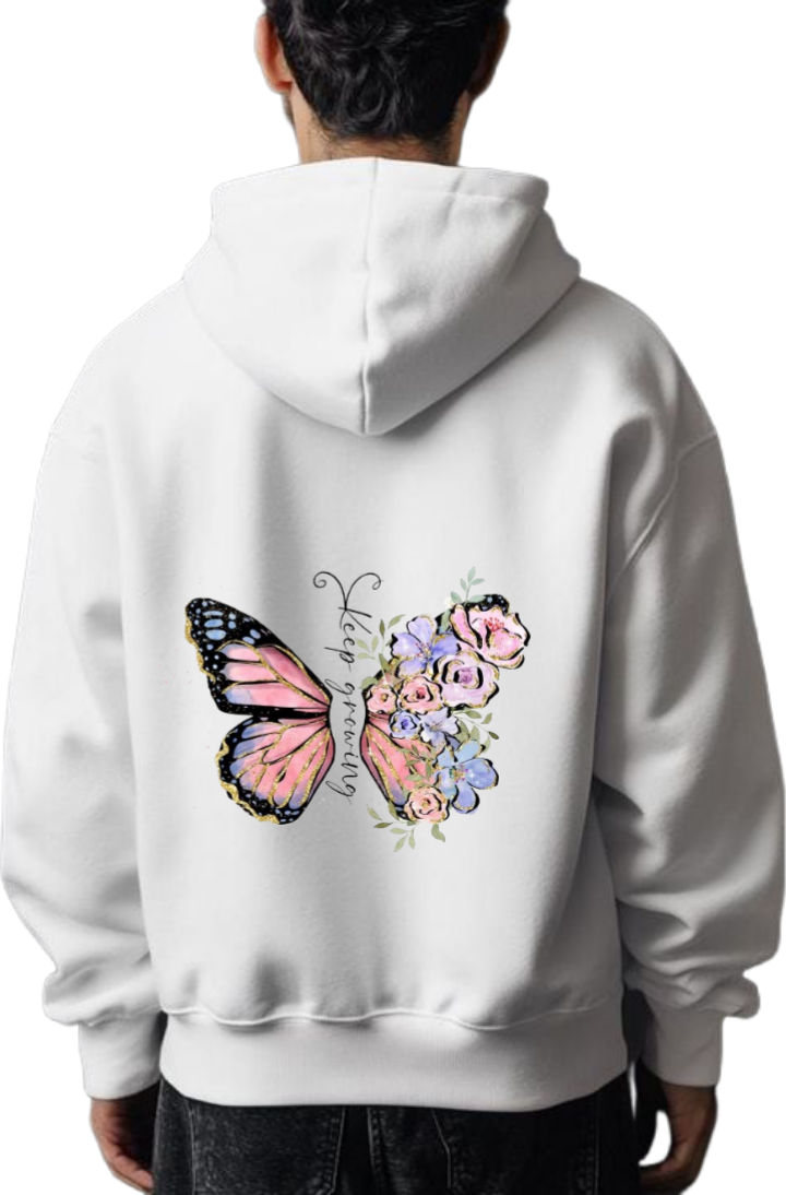 butterflies Oversize Hoodie White Back 27
