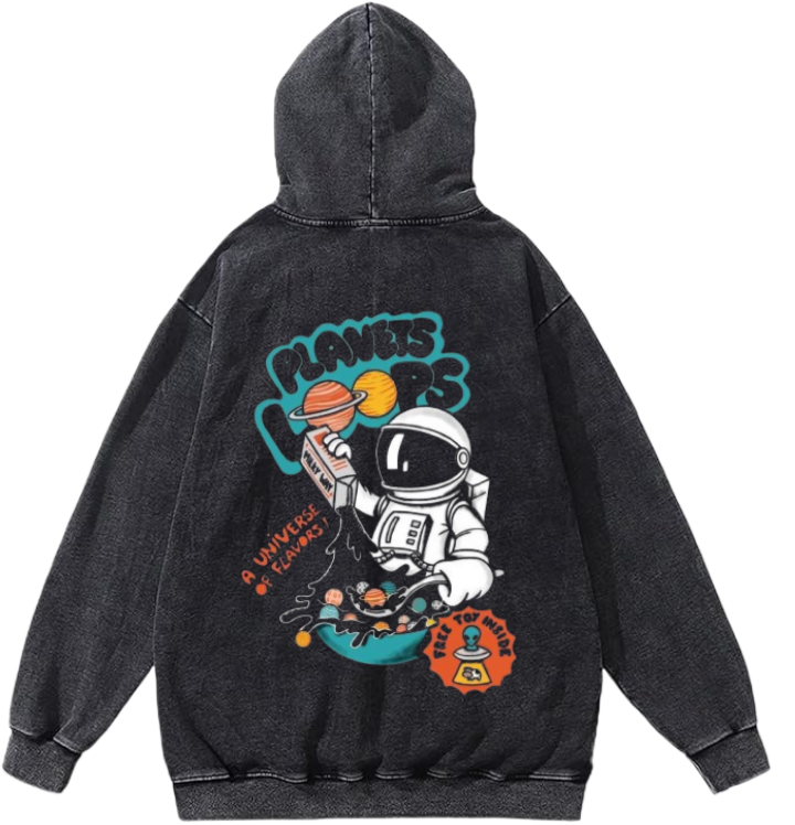aliens Oversize Hoodie Washed gray Back 27