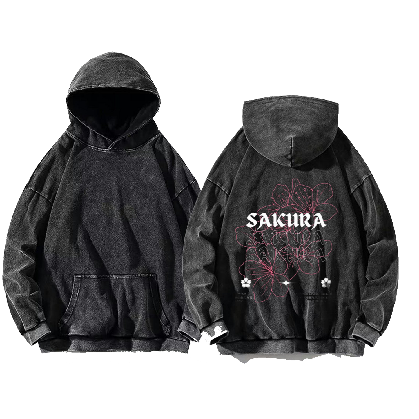 SAKURA One Size hoodie Washed Back 27