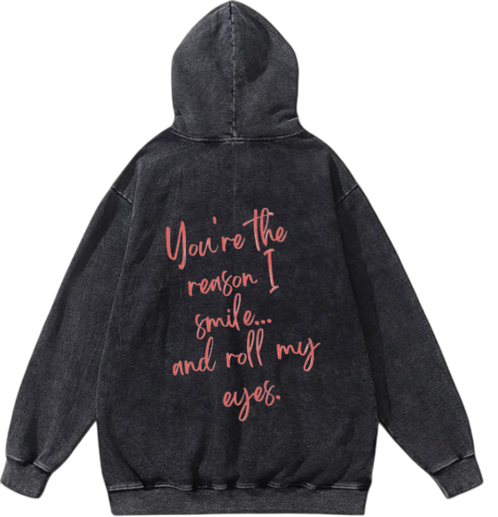 VaIentine coupIe Oversize Hoodie Washed gray Back 27