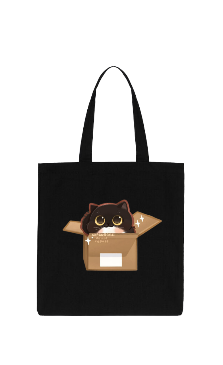 cat tote bag Black 27
