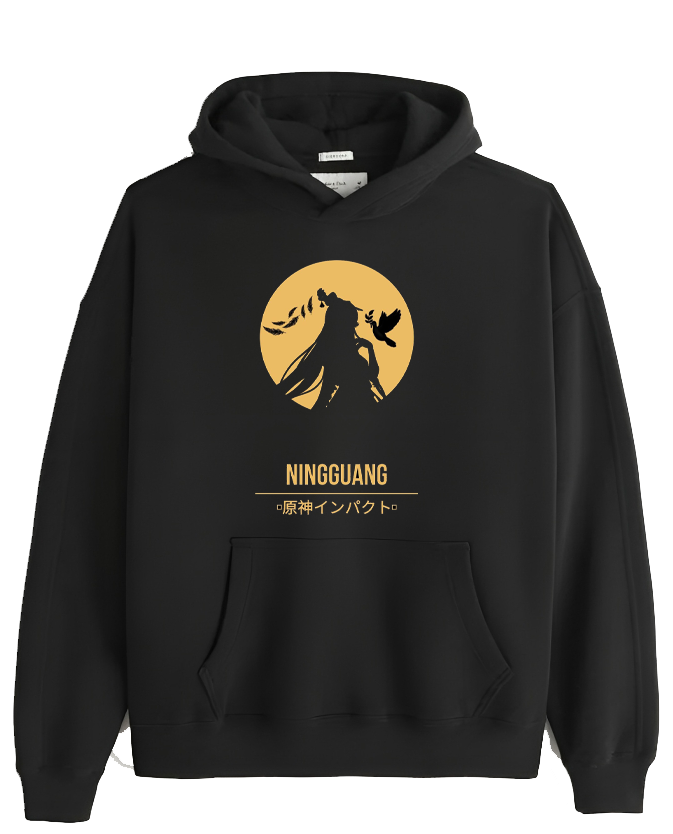 Genshin Impact Ningguang Over Size hoodie Black 27