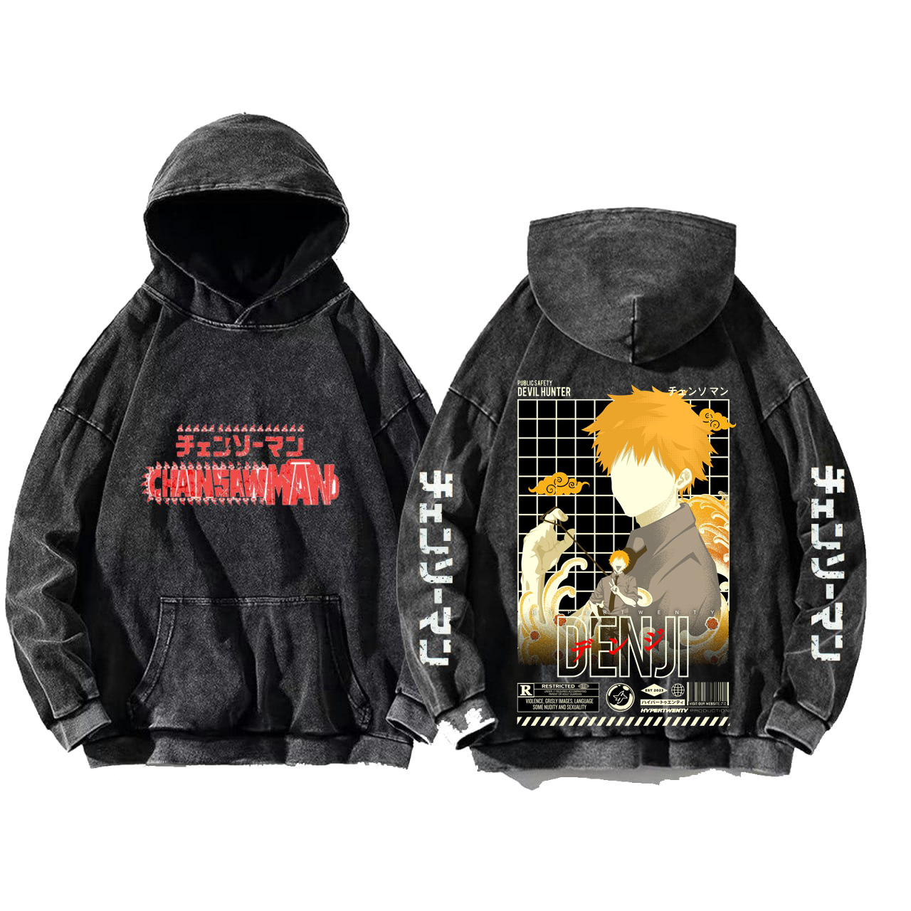 Chainsaw Man One Size hoodie Washed Back 27