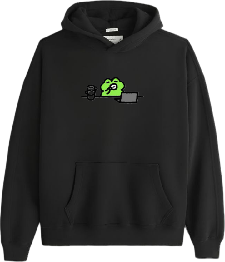 Frog Oversize Hoodie Black 27