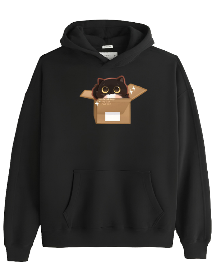 cat Oversize Hoodie Black 27