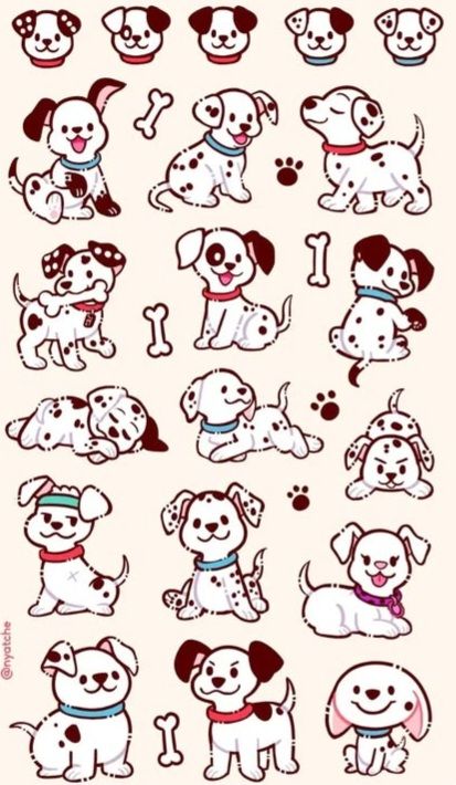 Dalmatian Puppies Stickers Pack, Cute Spotted Dog, Puppy Bones, and Aesthetic Animal Theme Stickers for Journaling, Scrapbooking, Water Bottles, Laptop, and Planner Decals