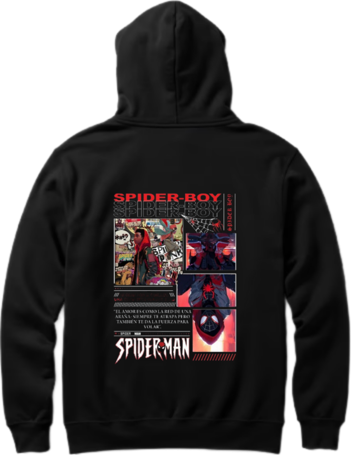Spiderman One Size hoodie Black Back 28