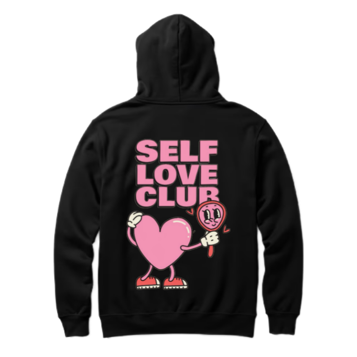 SELF LOVE CLUR One Size hoodie Black Back 28