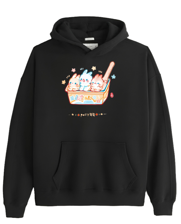 bunny Oversize Hoodie Black 28