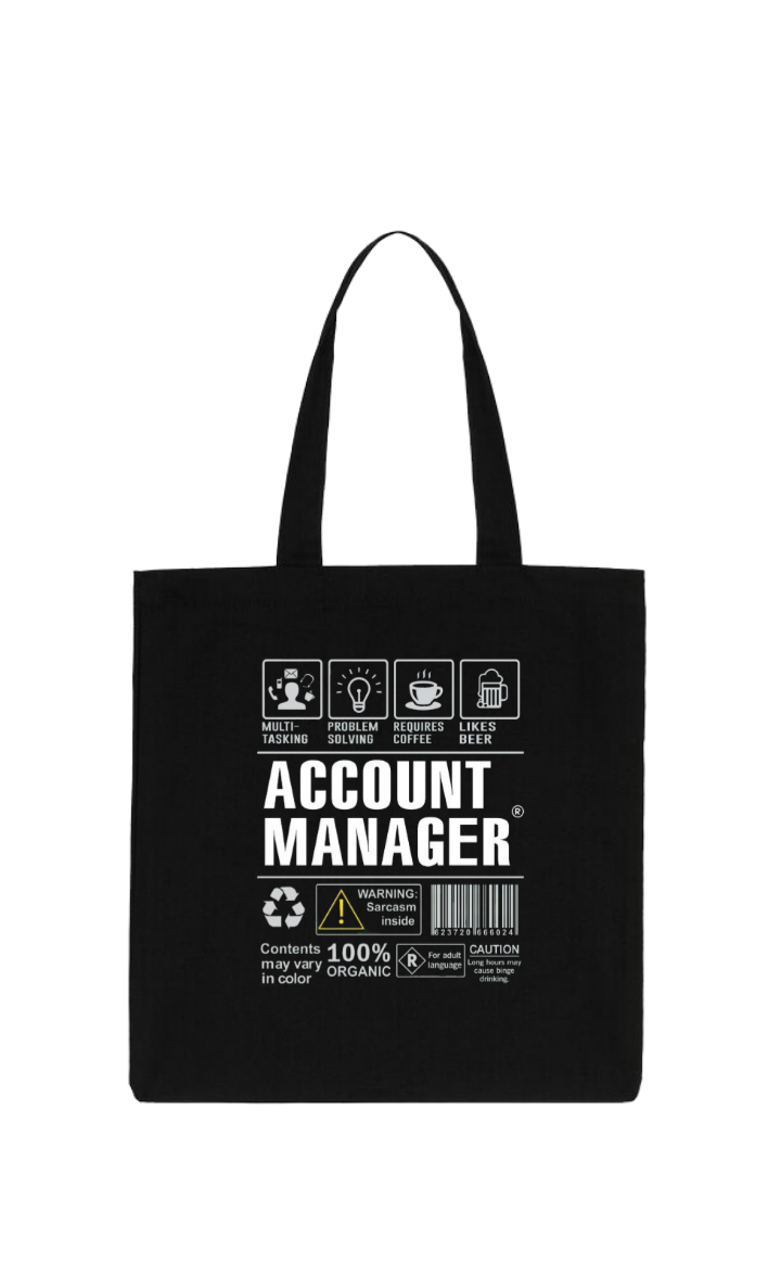 ACCOUNT MANAGER Back text tote bag Black 143