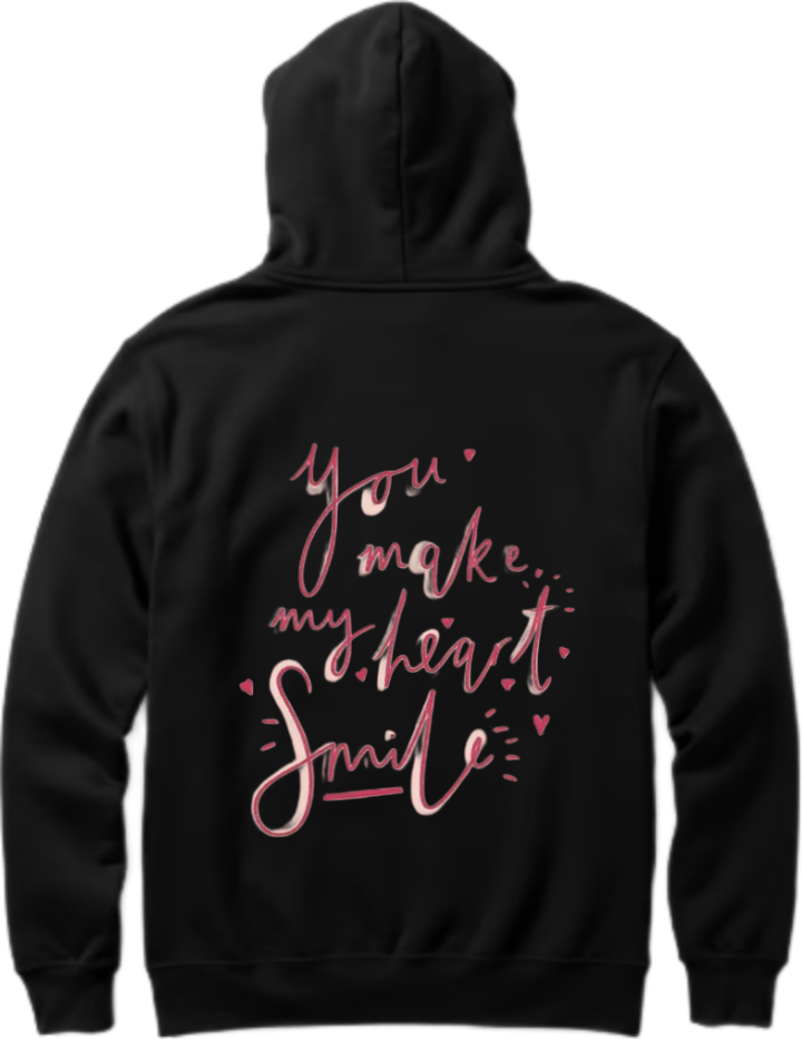 VaIentine coupIe Oversize Hoodie Black Back 28