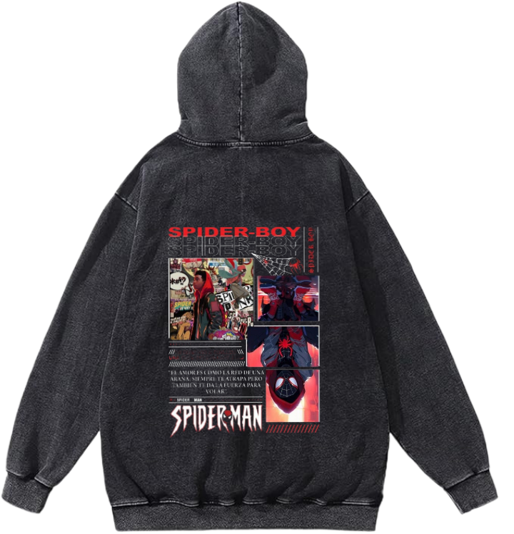 Spiderman One Size hoodie Washed Back 28