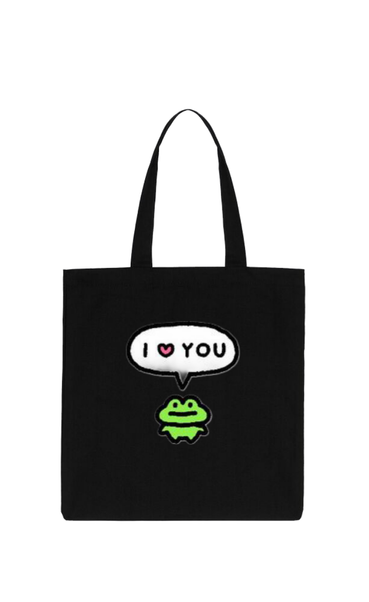 Frog tote bag Black 28