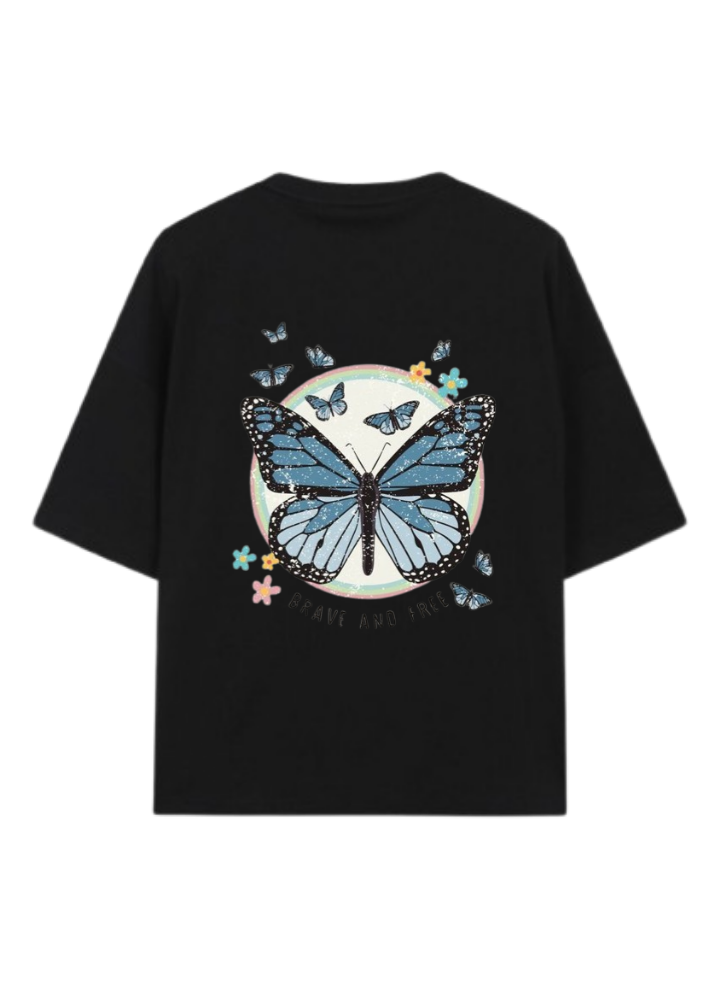 butterflies t- shirt Black Back 28