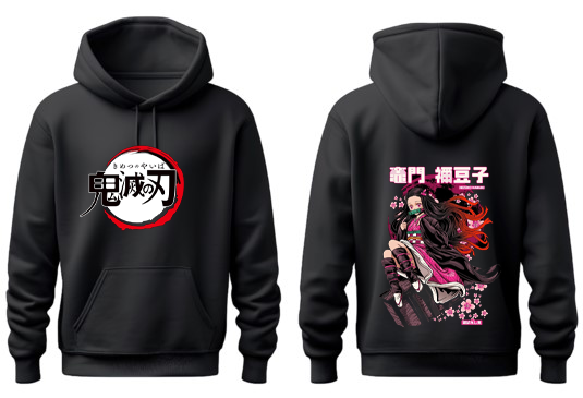 Anime Demon slayer nezuko tanjiro Oversize Hoodie Black 28