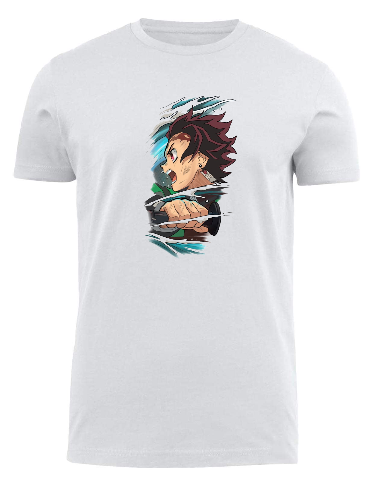 Anime Demon slayer nezuko tanjiro t- shirt fit White 28