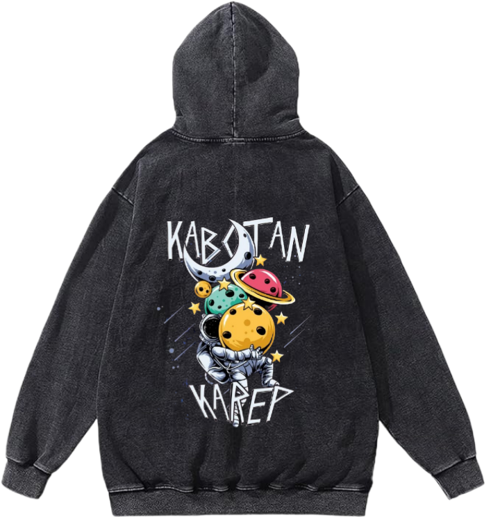aliens Oversize Hoodie Washed gray Back 28