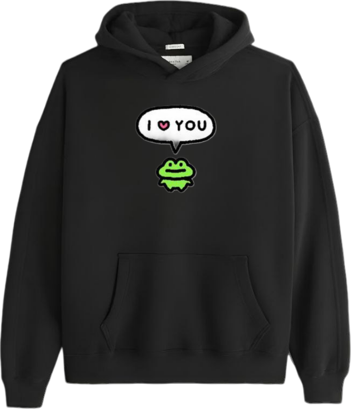 Frog Oversize Hoodie Black 28