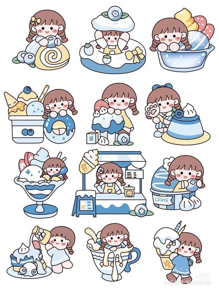 Kawaii Stationery and Diary Stickers Pack, Cute Aesthetic Notebooks, Washi Tape, Pens, and Planner Theme Decals (Copy)