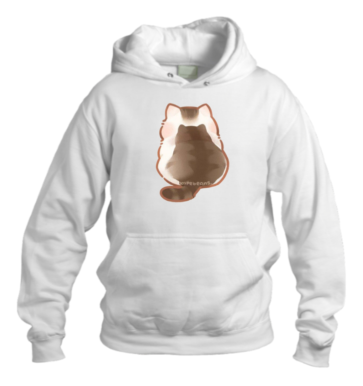 cat Oversize Hoodie White 29