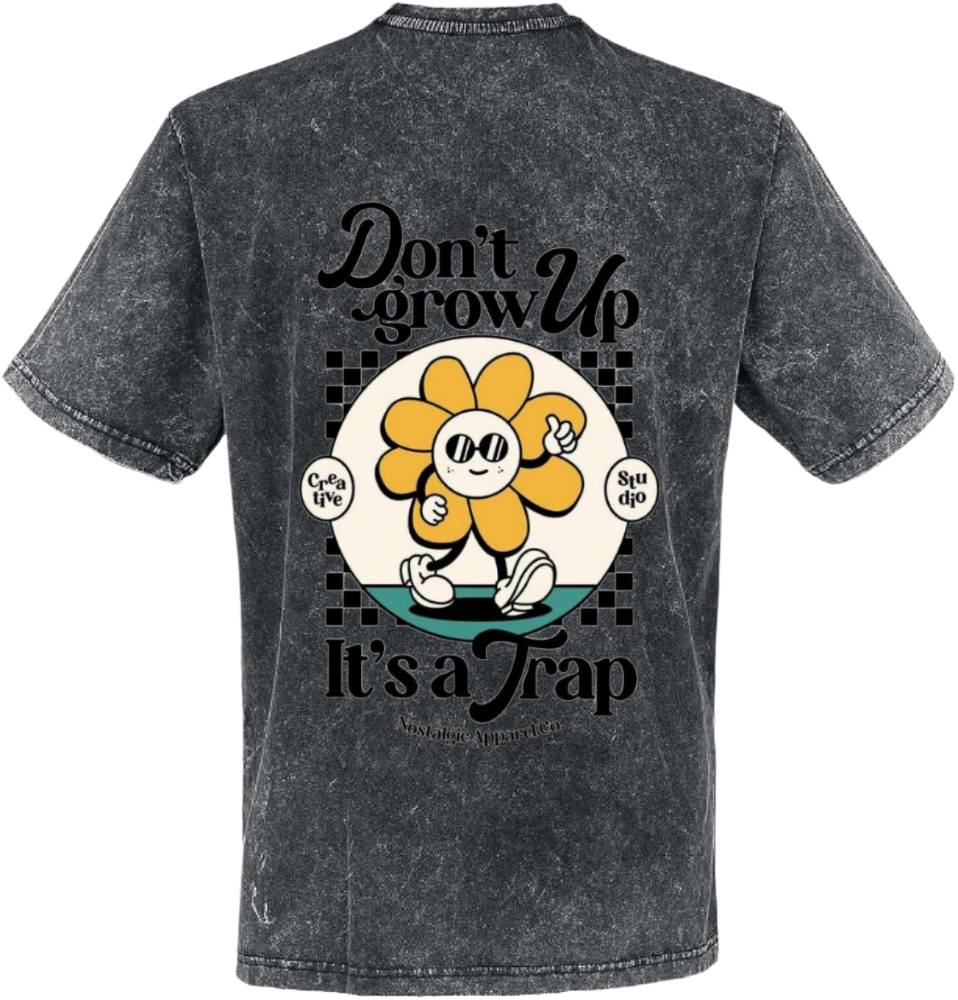 Don't Grow Up It's A Trap t- shirt One Size Washed Back 29
