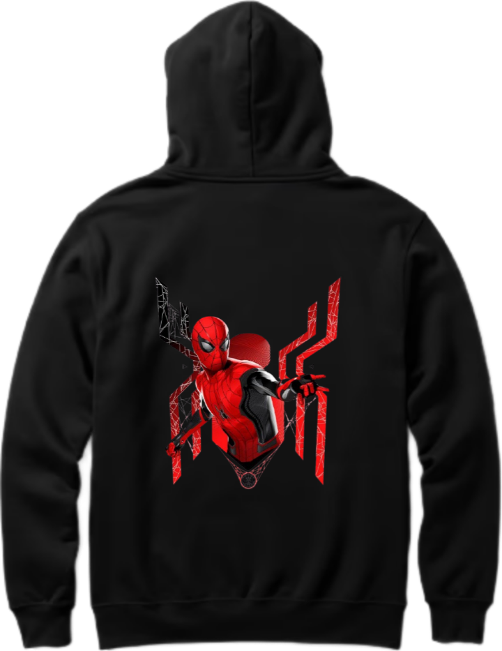 Spiderman One Size hoodie Black Back 29