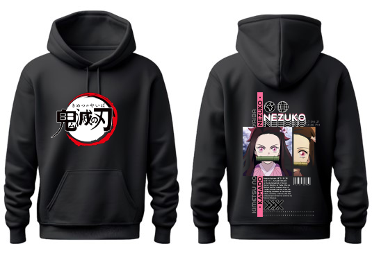 Anime Demon slayer nezuko tanjiro Oversize Hoodie Black 30