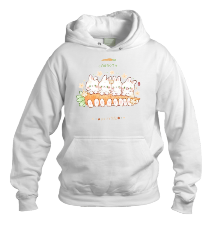 bunny Oversize Hoodie White 29