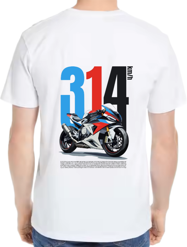 314 km/h t- shirt Over Size White Back 42
