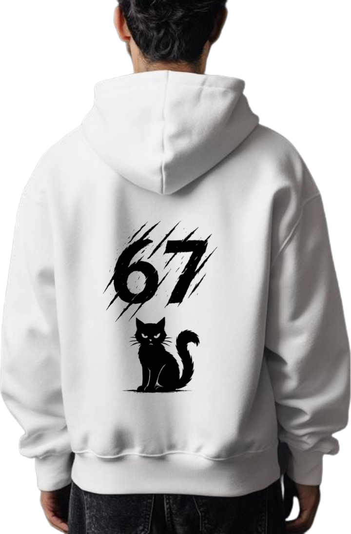 designs 67 Oversize Hoodie White Back 2