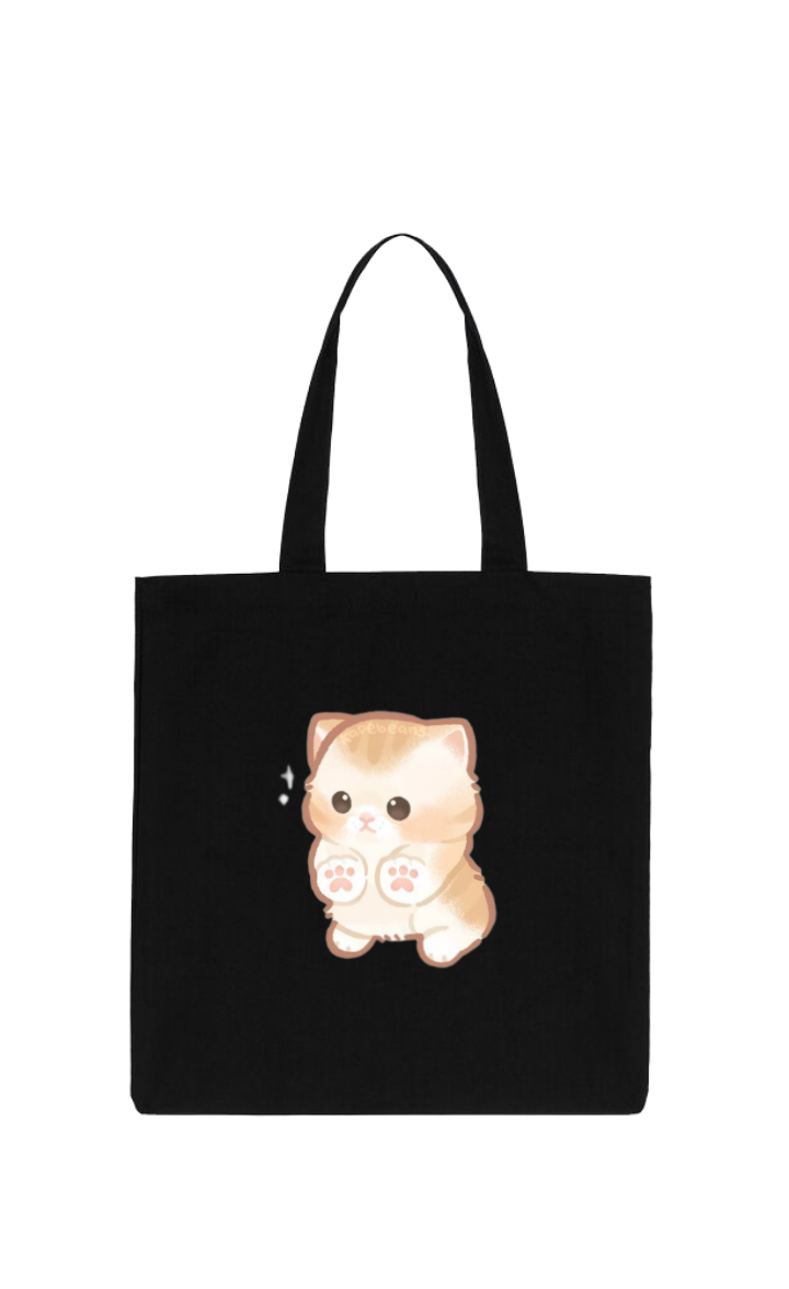 cat tote bag Black 2